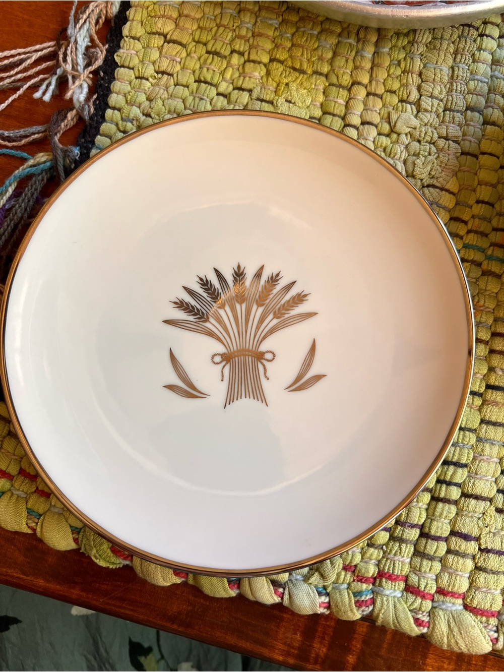 Vtg 50s Plate Franciscan Regency Silver Wheat Motif Porcelain Salad Plate decor